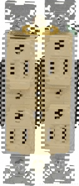 Straight Blade Duplex Receptacle: NEMA 5-15R, 15 Amps, Self-Grounding